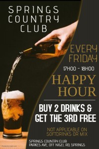 SPRINGS COUNTRY CLUB - HAPPY HOUR POSTER